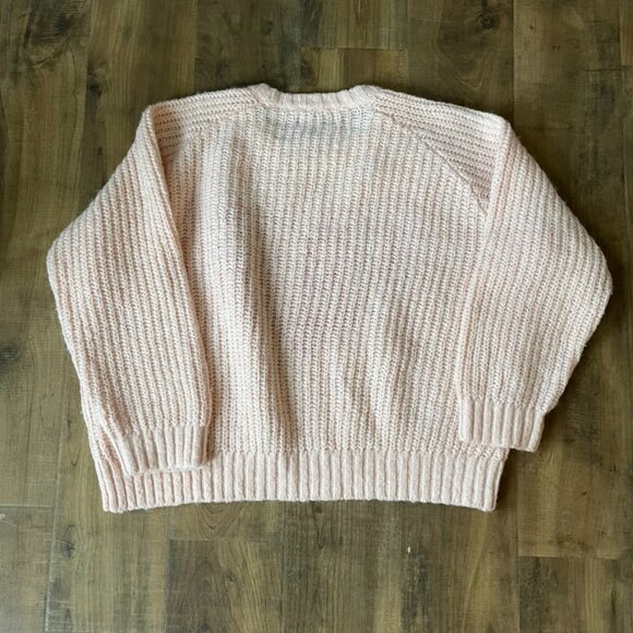 Old Navy Pink Heart Sweater Women’s Small Cream Blush Knit Valentine Pullover - Picture 6 of 6